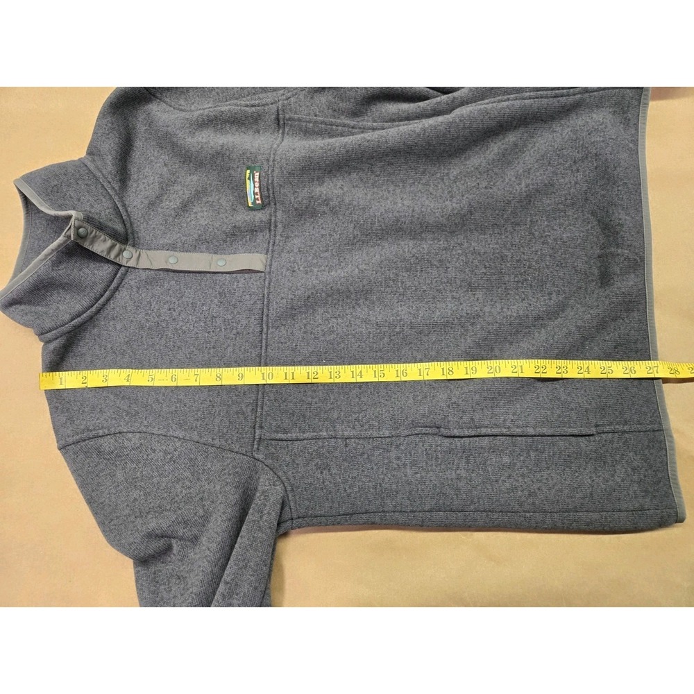 LL Bean Men's Sweater Fleece Pullover Charcoal Size L Slightly Fitted - Picture 12 of 13